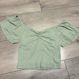 American Eagle Outfitters Sage Green Crop Top